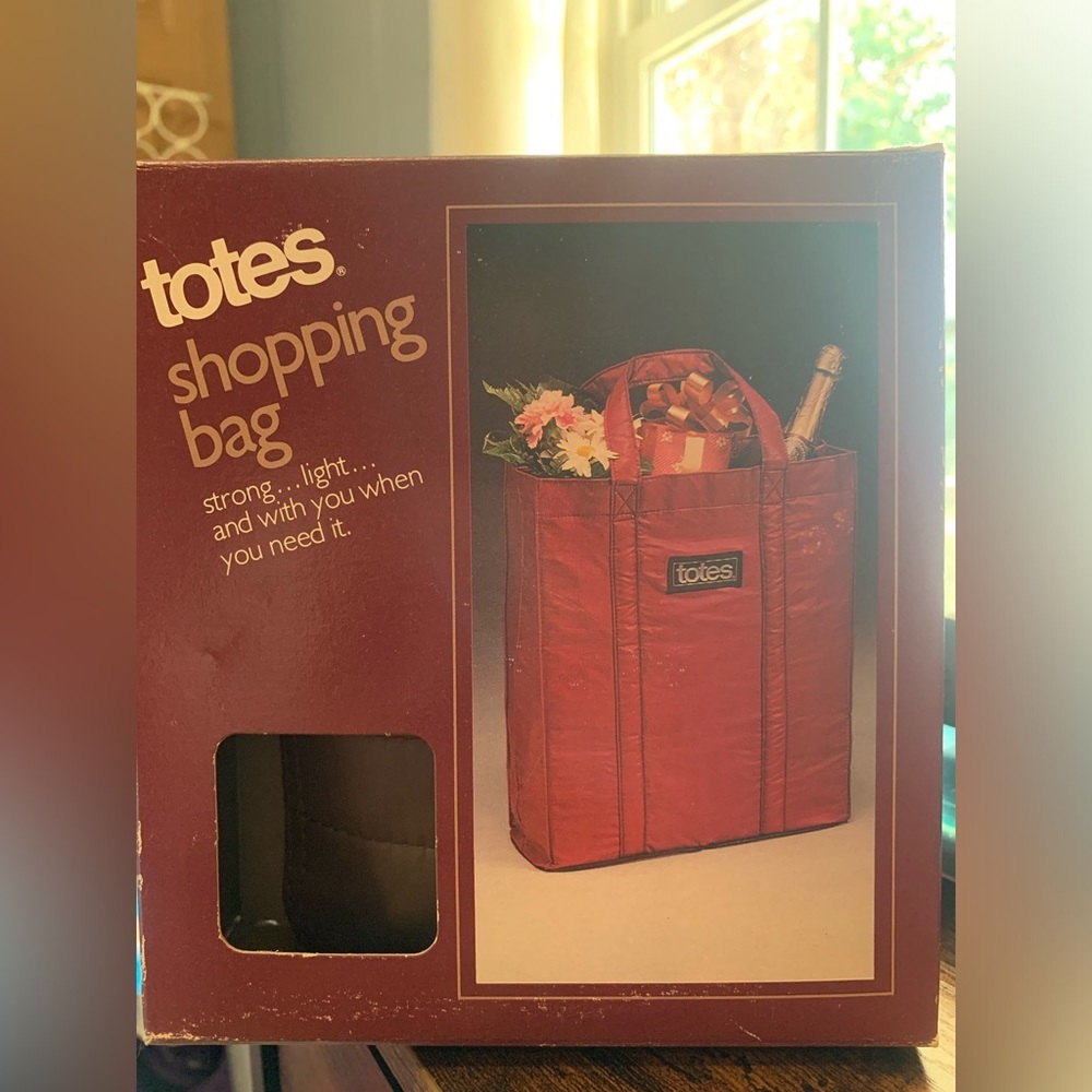 Vintage 1982 totes Shopping Bag Water Resistant Reusable Zips Small Travel
